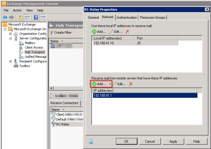 KB10104-Exchange: Create Relay Connector GUI