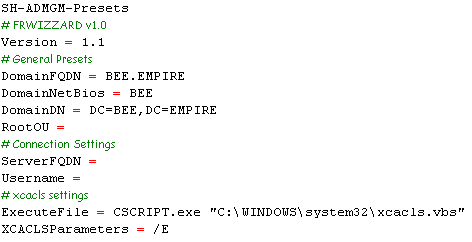 ADMGM Feature Presets