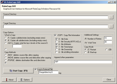 SH-Soft Solutions - RoboCopy GUI