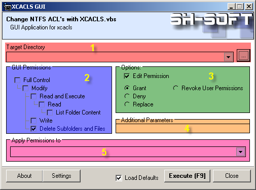 SH-Soft Solutions XCACLS GUI